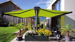 articulated arm awning