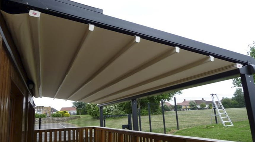 Types of awnings with motorized box