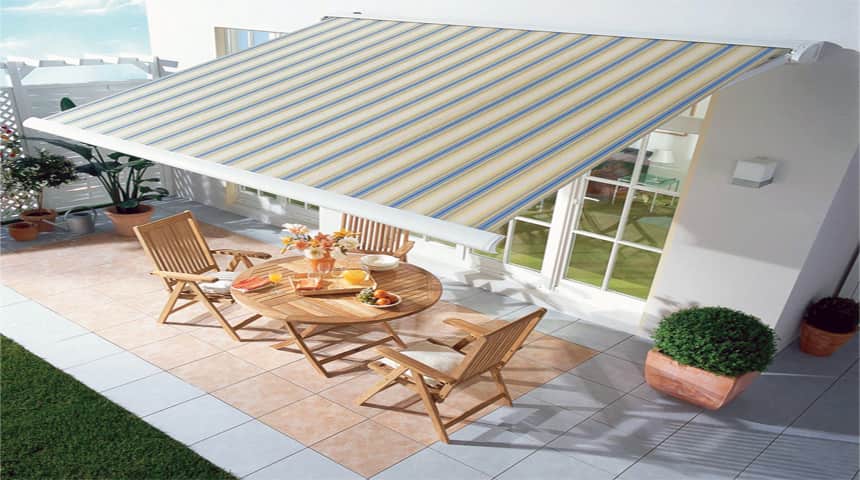 Types of awnings for patios Leroy Merlin